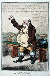 Unabhängigkeit, oder Tyrwhitt Jones, veröffentlicht von Hannah Humphrey 1799 von James Gillray