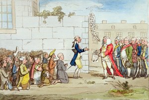Irische Dankbarkeit, veröffentlicht von Hannah Humphrey im Jahr 1782 von James Gillray