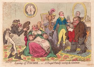 Aufhören mit Puder oder eine sparsame Familie spart das Guinea von James Gillray