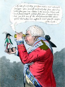 Napoleon und König Georg III als Gulliver und der König von Brobdingnag von James Gillray