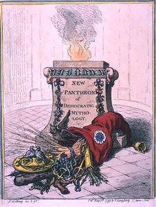 Neues Pantheon der demokratischen Mythologie, veröffentlicht von Hannah Humphrey von James Gillray