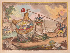 Politische Mathematiker schütteln die bretterbodigen Hemisphären, veröffentlicht 1807 von James Gillray