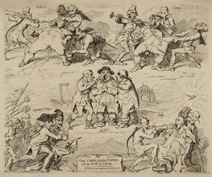 Sans-Culottes, die Europa mit dem Brot der Freiheit füttern von James Gillray