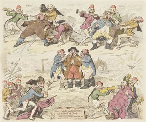 Sansculotten füttern Europa mit dem Brot der Freiheit, 1793 von James Gillray