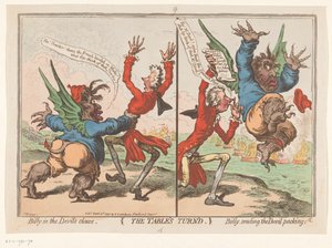 Karikatur von William Pitt und Charles Fox, 1797 von James Gillray