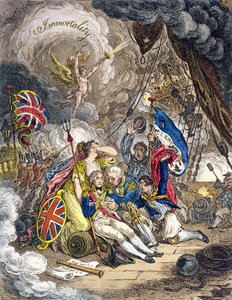 Der Tod von Admiral Lord Nelson im Moment des Sieges! veröffentlicht von Hannah Humphrey in 1805