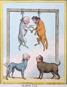 Die Hundesteuer, veröffentlicht von Hannah Humphrey in 1796 von James Gillray