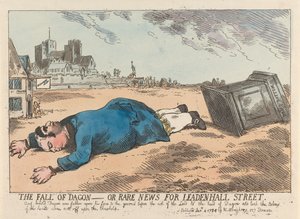 Der Sturz Dagons - oder seltene Nachrichten für die Leadenhall Street von James Gillray