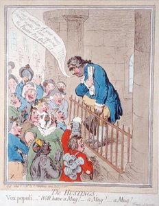 Die Wahlkampftribüne von James Gillray