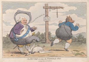 Der Kessel verhöhnt den Brei-Topf, veröffentlicht 1782 von James Gillray