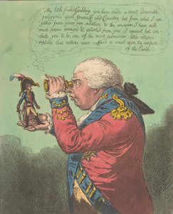 Der König von Brobdingnag und Gulliver. - Siehe Swifts Gulliver: Reise nach Brobdingnag, 26. Juni 1803 von James Gillray