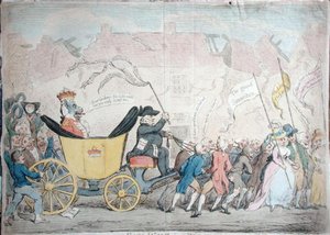 Der pazifische Eintritt von Earl-Wolf in Blackhaven, veröffentlicht von Hannah Humphrey im Jahr 1792