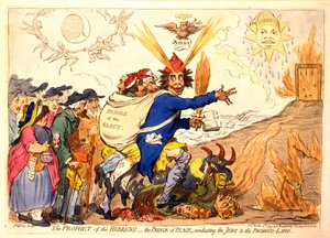 Der Prophet der Hebräer - der Friedensfürst führt die Juden ins Gelobte Land, veröffentlicht von Hannah Humphrey, 1795 (handkolorierte Gravur)