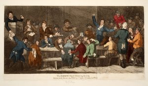 The ROBBING Hood Debating Society, veröffentlicht von S. Tipper, 1. Januar 1809 (handkolorierte Gravur) von James Gillray