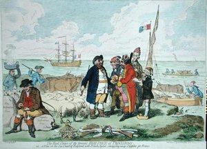Die wahre Ursache des derzeit hohen Lebensmittelpreises, veröffentlicht von Hannah Humphrey 1795 von James Gillray