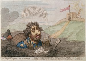 Der Sumpf der Verzweiflung, veröffentlicht von Hannah Humphrey 1793 (handkolorierte Radierung)
