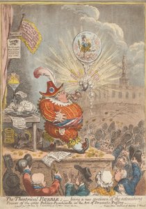 Die Theatralische Blase: Ein neues Beispiel der erstaunlichen Kräfte des großen Politico-Punchinello in der Kunst des dramatischen Aufblasens von James Gillray