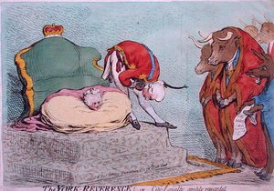 Die York-Ehrerbietung, oder Stadtloyalität, reichlich belohnt von James Gillray