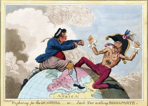 Der Kampf um die Misthaufen oder Jack Tar gegen Napoleon Bonaparte von James Gillray