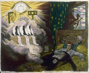 Tom Paines nächtliche Plage, veröffentlicht von Hannah Humphrey von James Gillray