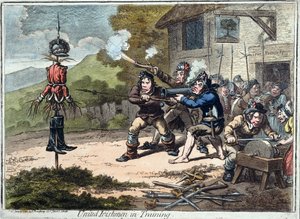 United Irishmen im Training, veröffentlicht von Hannah Humphrey, 1798