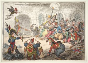 Westminster-Konskripten unter dem Ausbildungsakt, 1806 (handkolorierte Gravur)
