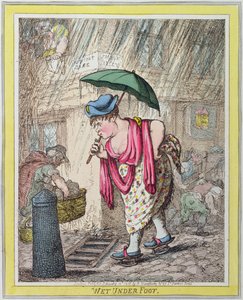 Nass unter den Füßen, veröffentlicht von Hannah Humphrey im Jahr 1812 von James Gillray