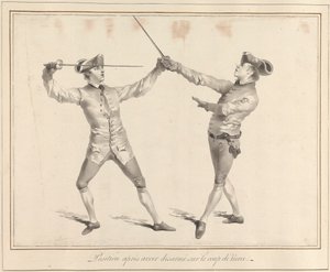 Position nach dem Entwaffnen im Tierce-Stoß