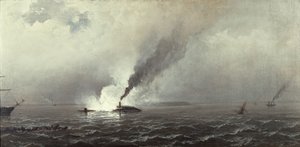 Die Monitor und die Merrimac, 1874-75 von James Hamilton