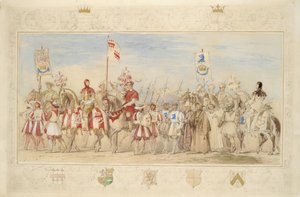 William Earl of Craven, Ritter des Greifen und Henry de la Poer Beresford, Marquis von Waterford, Ritter des Drachen, 1839 von James Henry Nixon