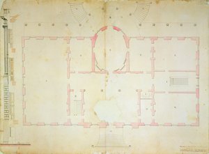 Plan des Präsidentenhauses, Washington, 1792 von James Hoban