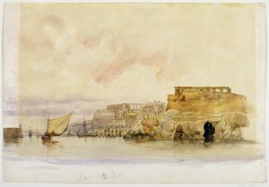 Küstenszene mit Segelbooten von James Holland