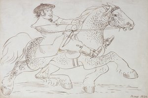 Ein Pferdehändler führt einen jungen Clydesdale vor, 1830