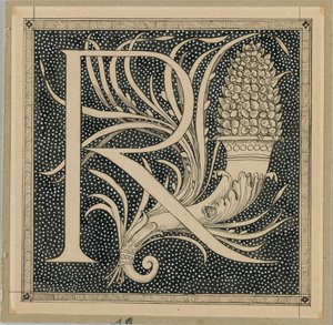 Großbuchstabe R, Illustration aus Das Leben unseres Herrn Jesus Christus