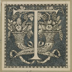 Großbuchstabe T, Illustration aus Das Leben unseres Herrn Jesus Christus