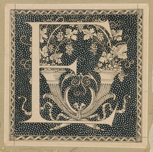 Buchstabe E, Illustration aus Das Leben unseres Herrn Jesus Christus