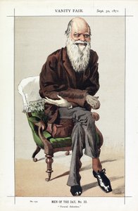 Charles Darwin, Men of the Day, Nr. 33, Natürliche Selektion, aus Vanity Fair, veröffentlicht 1871 von James Jacques Joseph Tissot
