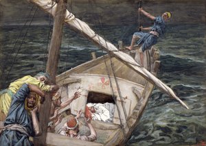 Christus schläft während des Sturms, Illustration für Das Leben Christi, ca. 1886-94 von James Jacques Joseph Tissot