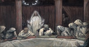 Er erschien den Elf, als sie zu Tisch saßen, Illustration für Das Leben Christi
