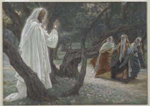 Jesus erscheint den heiligen Frauen, Illustration aus Das Leben unseres Herrn Jesus Christus, 1886-94