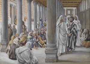Jesus geht in der Säulenhalle Salomos, Illustration aus Das Leben unseres Herrn Jesus Christus, 1886-96