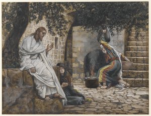 Maria Magdalena zu Füßen Jesu, Illustration aus Das Leben unseres Herrn Jesus Christus, 1886-94