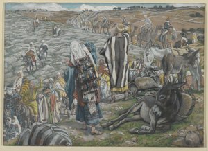 Bei der Rückkehr aus Jerusalem wird bemerkt, dass Jesus verloren ist, Illustration aus Das Leben unseres Herrn Jesus Christus von James Jacques Joseph Tissot