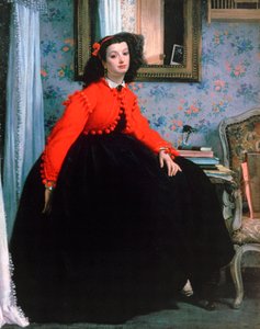 Porträt von Mlle L L, junge Dame in einer roten Jacke, 1864 von James Jacques Joseph Tissot