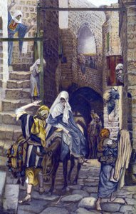 Der heilige Joseph sucht eine Herberge in Bethlehem - aus „Das Leben unseres Herrn Jesus Christus“ - 1899 von James Tissot von James Jacques Joseph Tissot