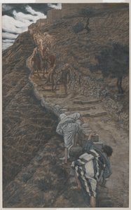 Heiliger Petrus und Heiliger Johannes folgen aus der Ferne, Illustration aus Das Leben unseres Herrn Jesus Christus, 1886-94 von James Jacques Joseph Tissot