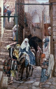 Hl. Josef sucht Unterkunft in Bethlehem, Illustration für Das Leben Christi, ca. 1886-94