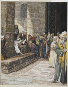 Die Ehebrecherin - Christus schreibt auf den Boden, Illustration aus Das Leben unseres Herrn Jesus Christus, 1886-94
