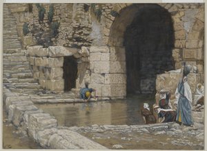 Der Blinde wäscht sich im Teich von Siloah, Illustration aus Das Leben unseres Herrn Jesus Christus, 1886-96 von James Jacques Joseph Tissot