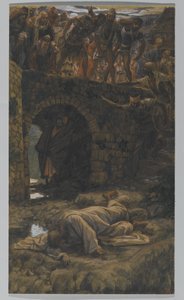 Der Bach von Kedron. Er wird aus dem Bach auf dem Weg trinken, Illustration für Das Leben Christi, ca. 1886-94 von James Jacques Joseph Tissot
